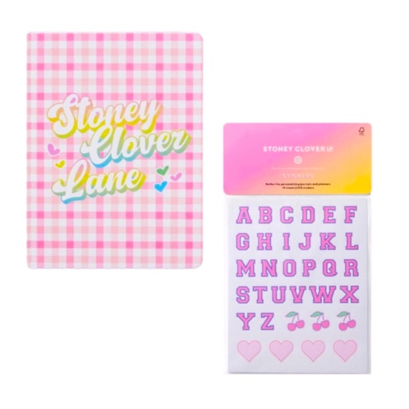 🙂 2ct Journal Pink Gingham/458ct Stickers-Stoney Clover Lane x Target🎯 - Picture 1 of 3